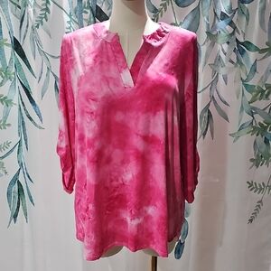 White Birch Pink Tie-Dye Women's Top